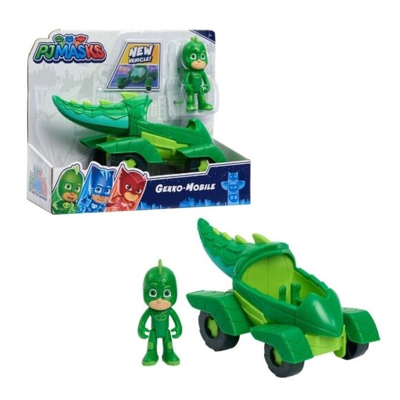 PJ Masks Gekko & Gekko‎ Mobile 2 Piece Articulated Action Figure & Vehicle Green - Picture 1 of 3